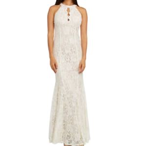 R & M Richards Maxi Lace Halter Dress Size 4